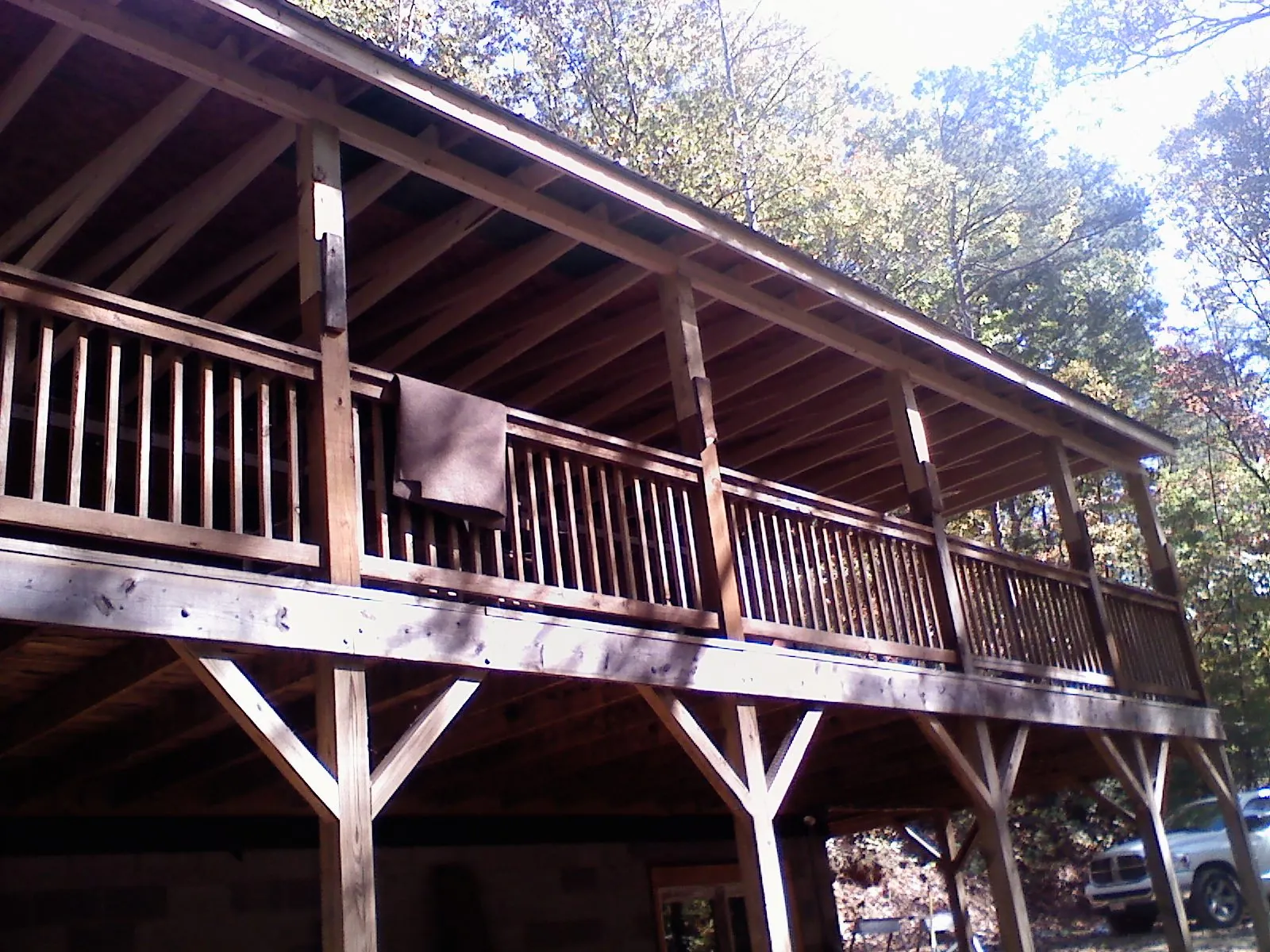 Timber framing under a new elevated porch and deck — Roof Leak Repair in Pipersville by Roofing Brothers